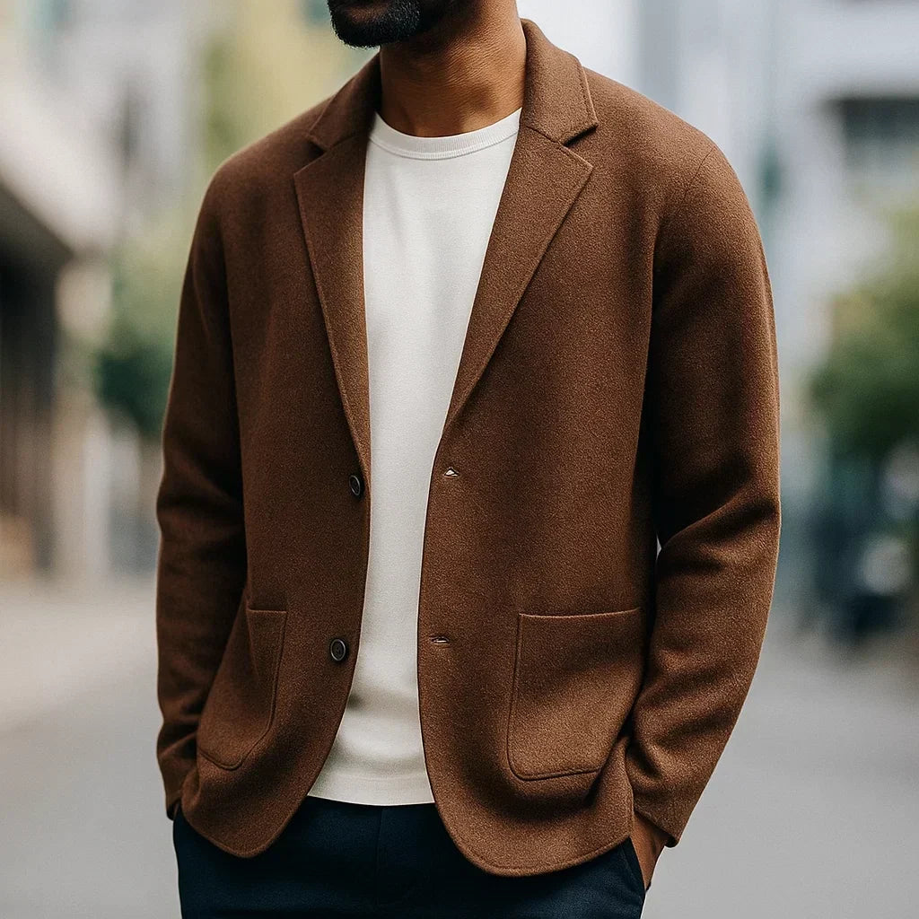 Cardigan boutonné homme raffiné en laine fine – Émile – vue 7