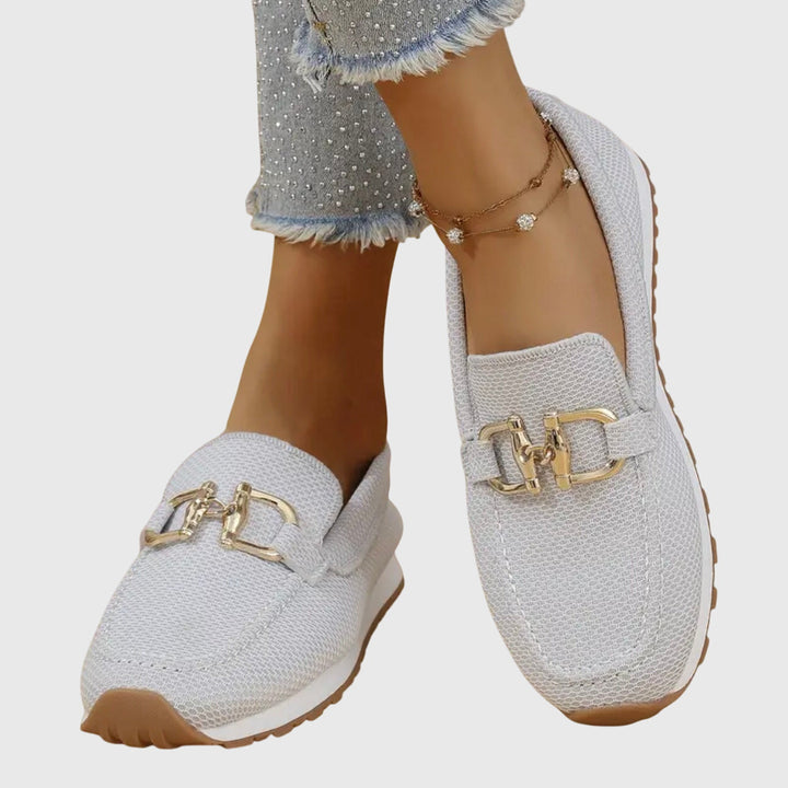 Mocassins femme orthopédiques respirants à mors doré – Susana – vue 4