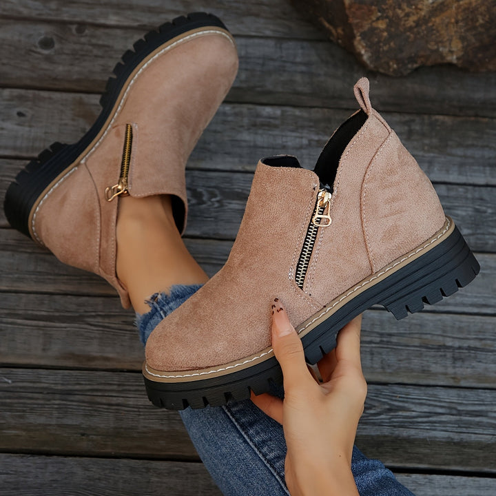 Bottes orthopédiques femme à zip et semelle antidérapante – Raely – Rose