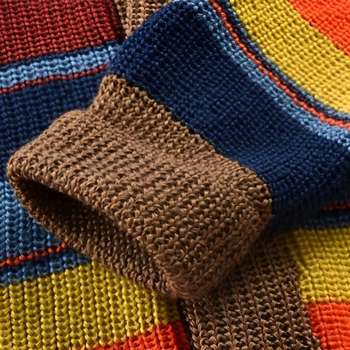 Cardigan homme à col châle rayé rétro – Rétro – vue 7