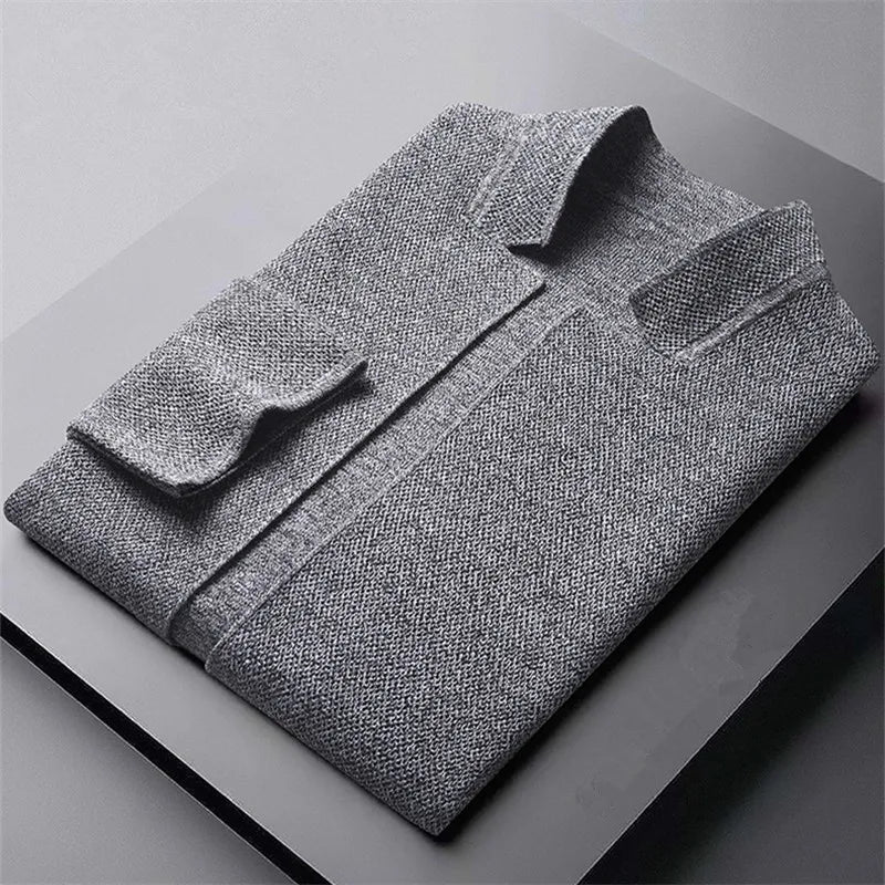 Cardigan homme en laine tricotée coupe ajustée – Gabriel – vue 5