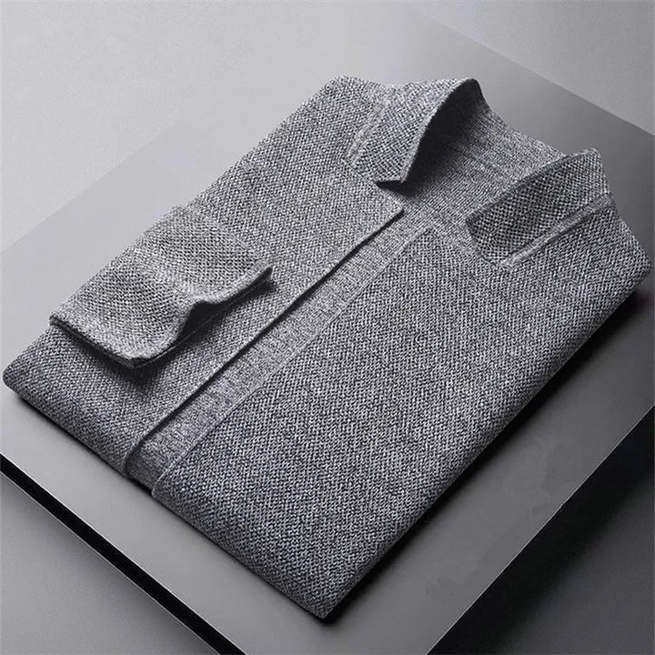Cardigan homme en laine tricotée coupe ajustée – Gabriel – vue 5