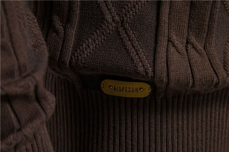 Cardigan homme en maille gaufrée boutonné à col rabattu – Sixties – vue 14