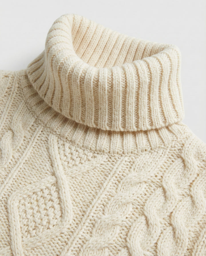 Robe pull femme beige en maille – Camille – vue 6