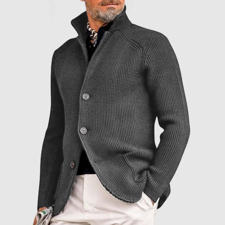 Cardigan homme en maille dense intemporel boutonné – Victor – vue 6