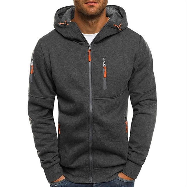Sweat zippé à capuche homme coupe slim à poche poitrine – Mave – Dégradé