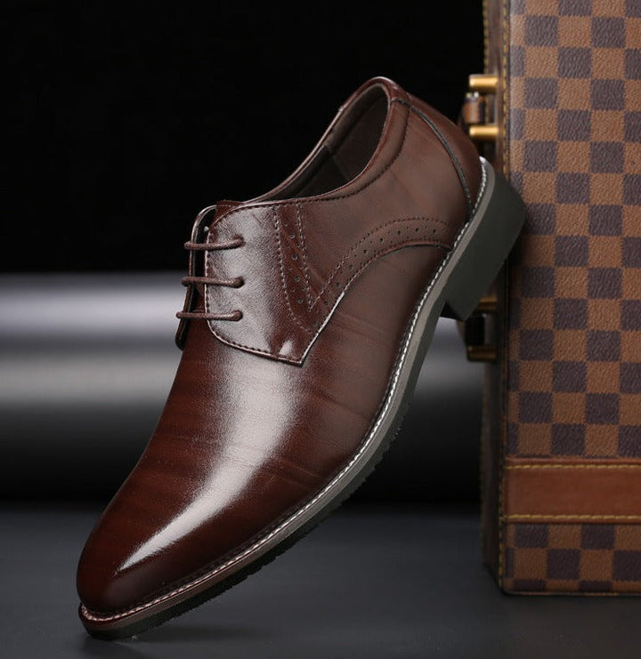 Chaussures de ville homme à lacets en cuir – Louis – Marron