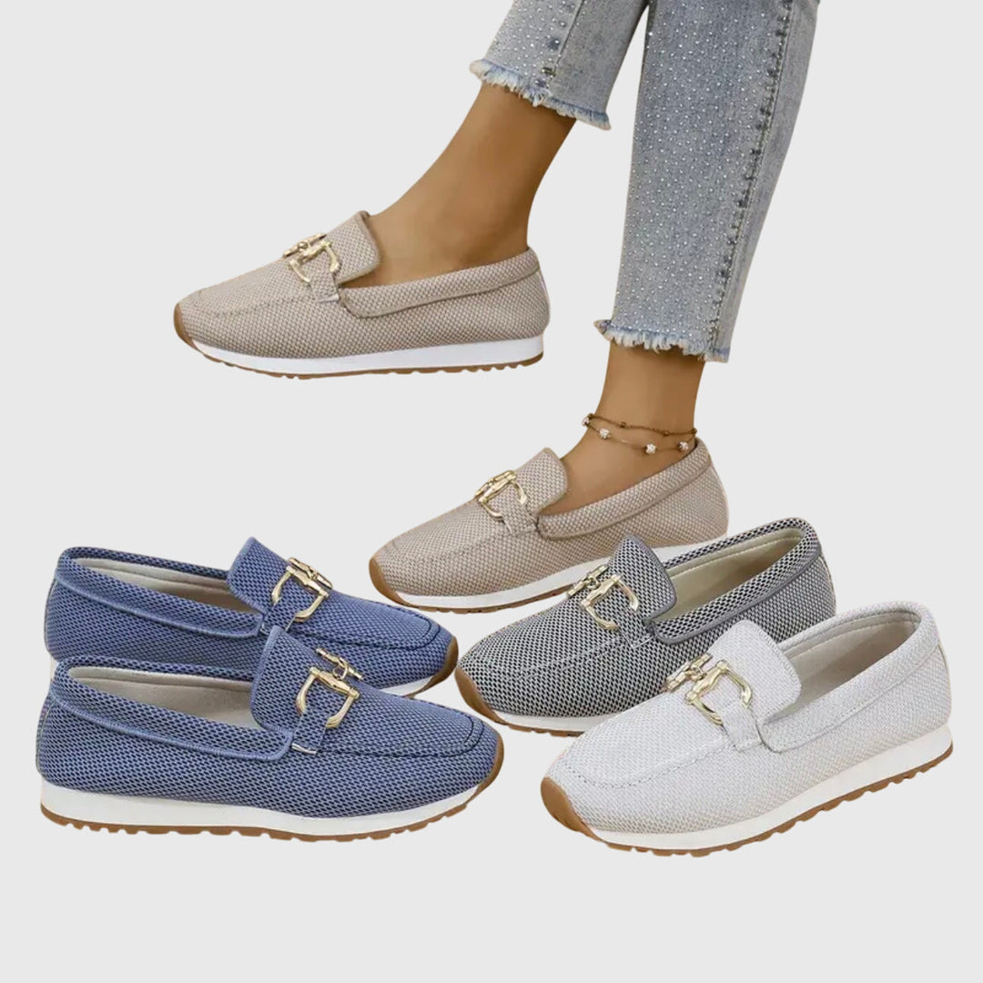 Mocassins femme orthopédiques respirants à mors doré – Susana – vue 10