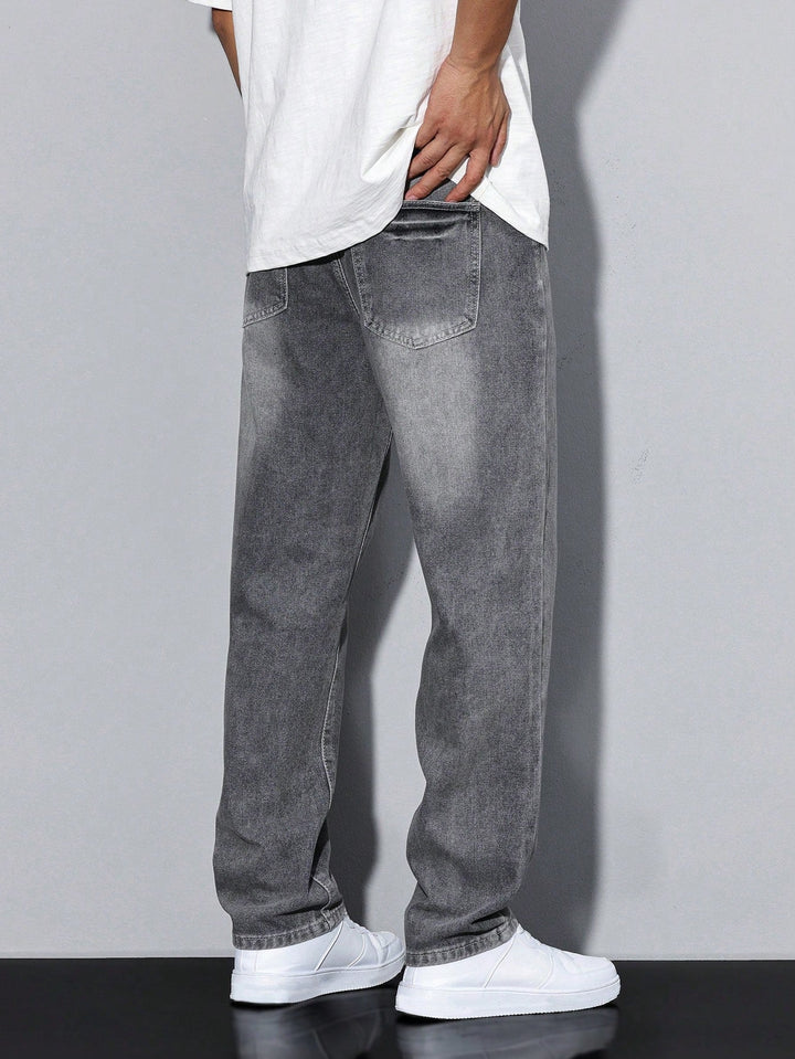 Jean homme coupe droite ample en denim délavé – Maxime - vue 6