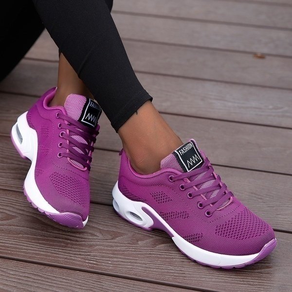 Baskets femme orthopédiques respirantes à enfiler – Johanna – Lilas