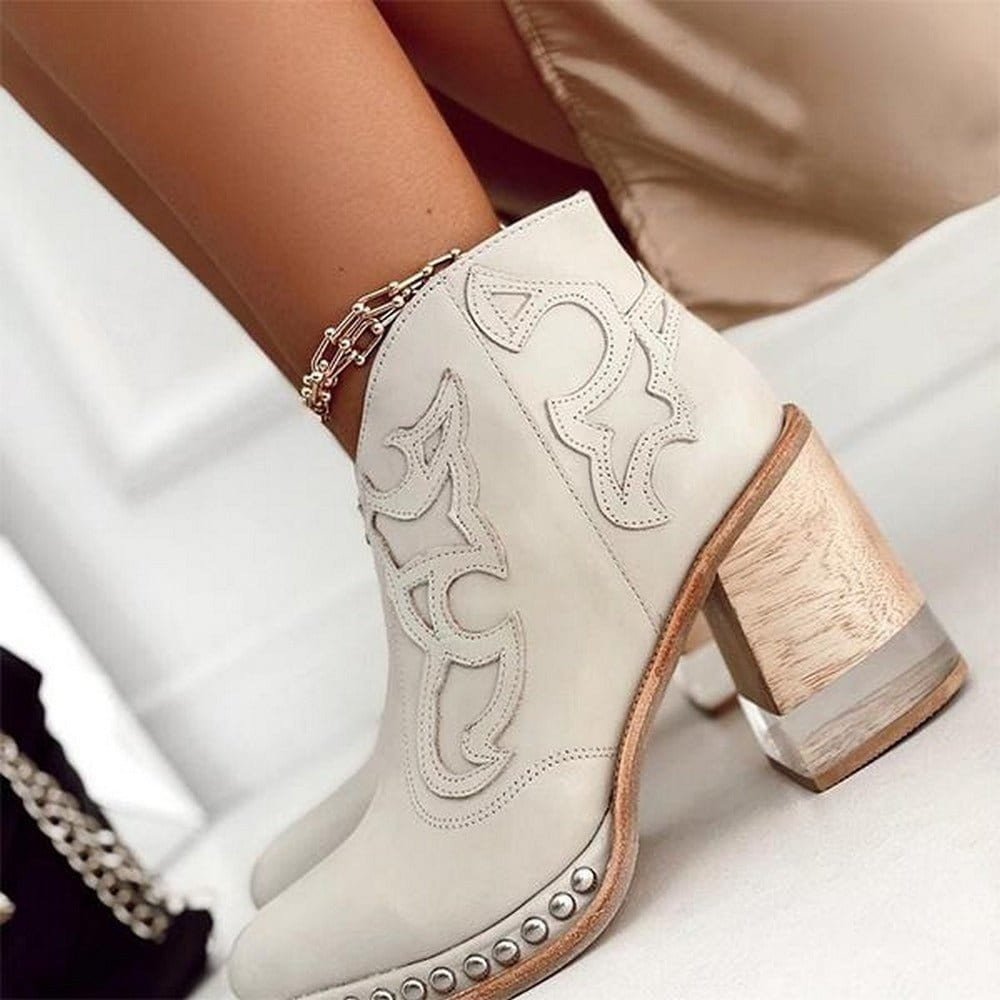Bottines western femme à talon bloc en similicuir – Johanna – vue 7