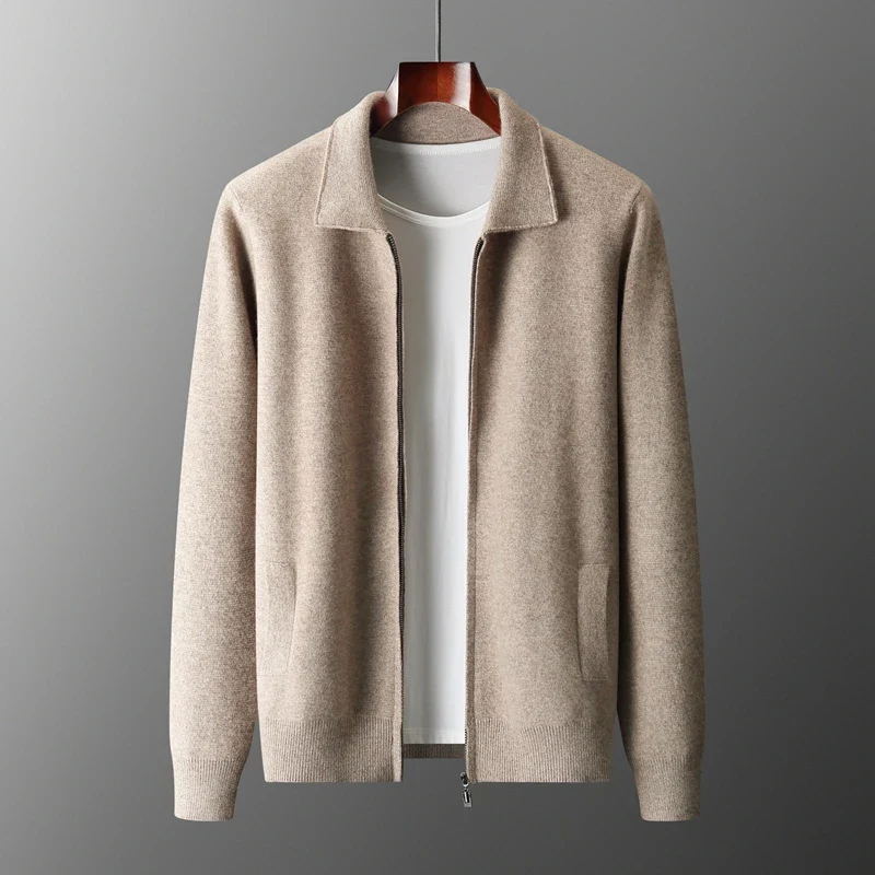 Cardigan zippé homme élégant en maille – Ethan – vue 5