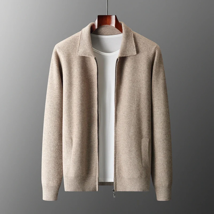 Cardigan zippé homme élégant en maille – Ethan – vue 5