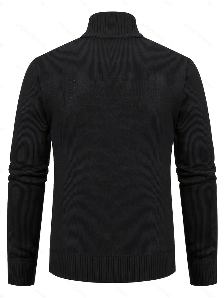 Cardigan zippé homme en maille torsadée à col montant – Henrik – vue 2