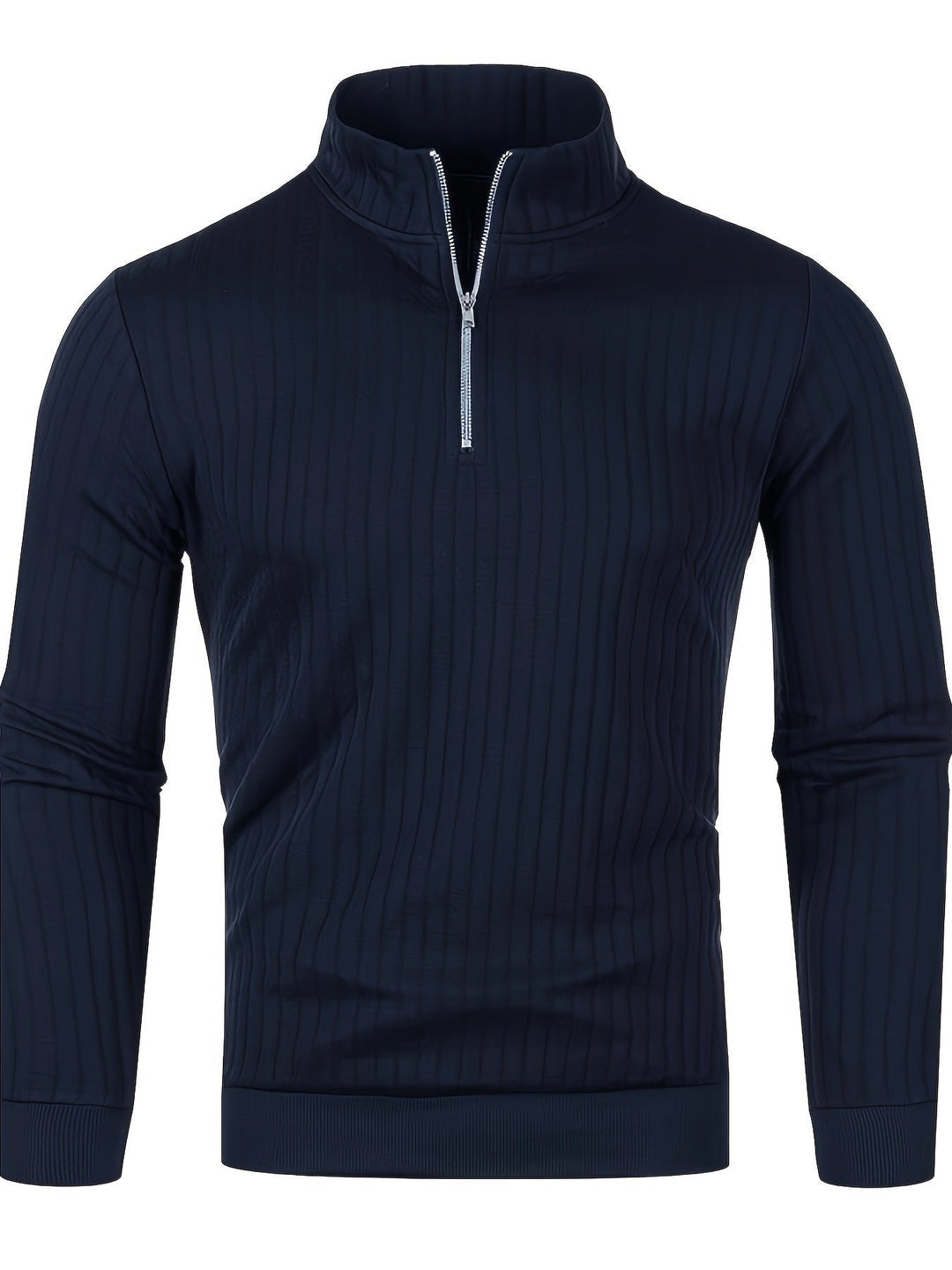 Pull homme en maille côtelée à quart de zip – Bastian – vue 4