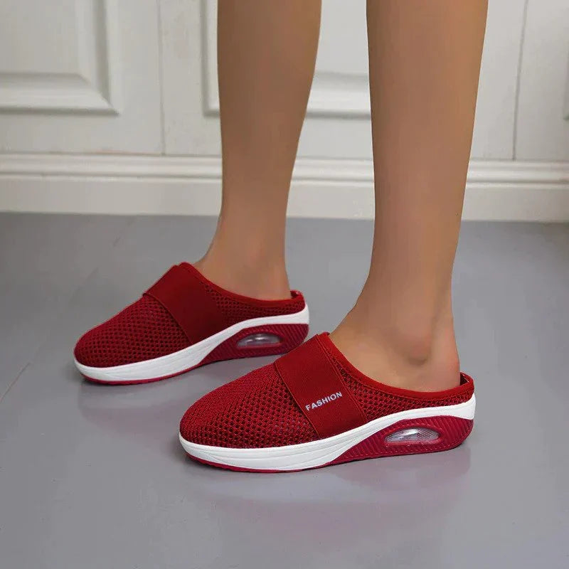 Chaussons orthopédiques femme antidérapants – Rouge