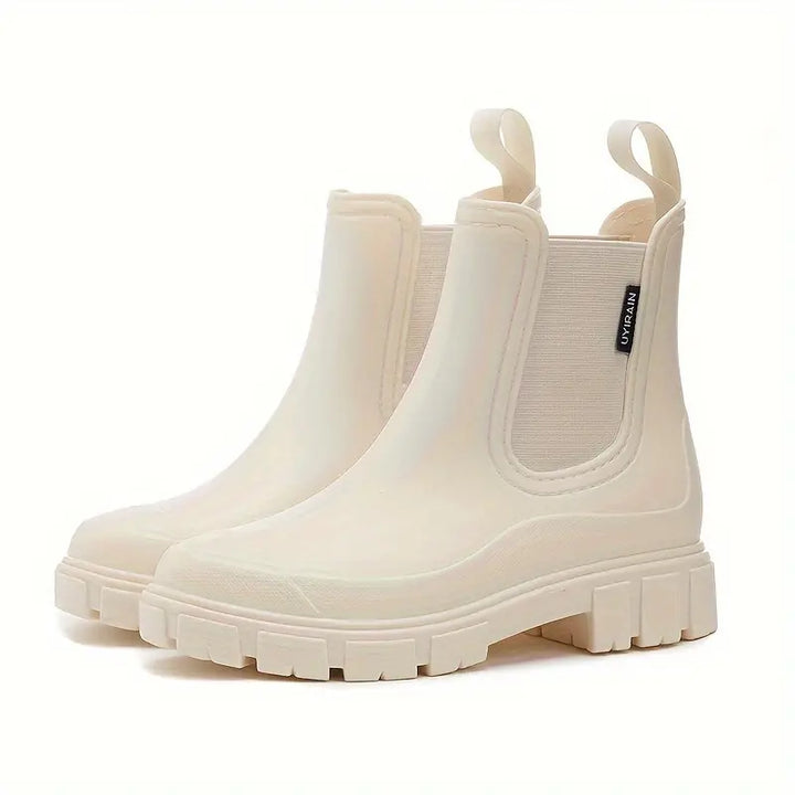 Bottines Chelsea femme imperméables à enfiler – Maria – Beige