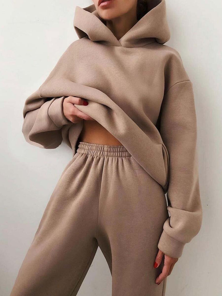 Ensemble deux pièces homme en maille à capuche – Cosy – Marron