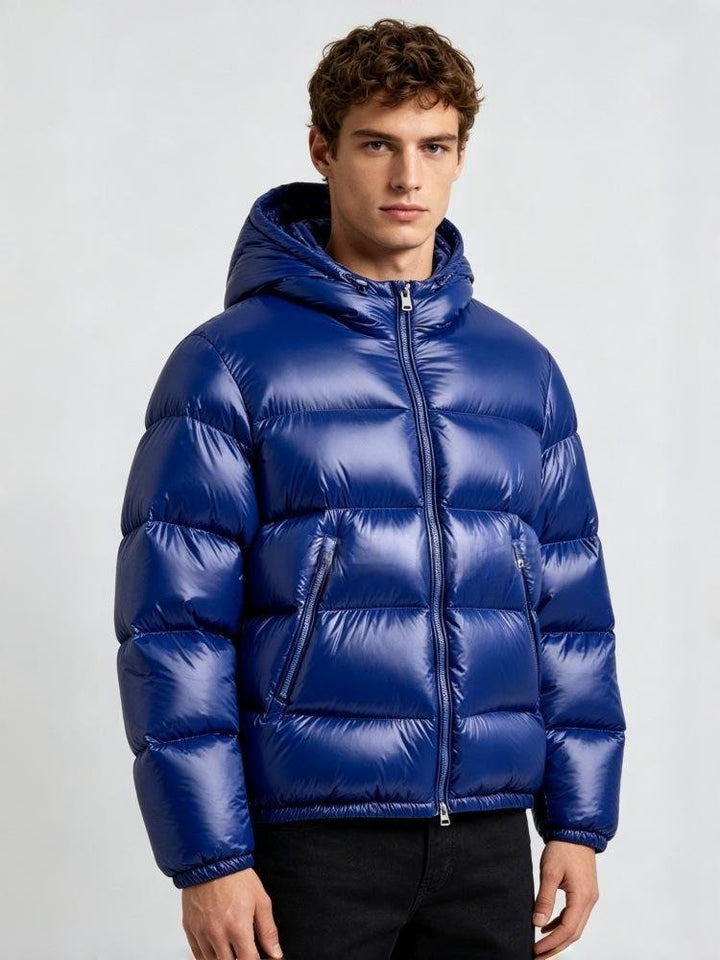 Doudoune homme à capuche confortable et affirmée – David – Bleu