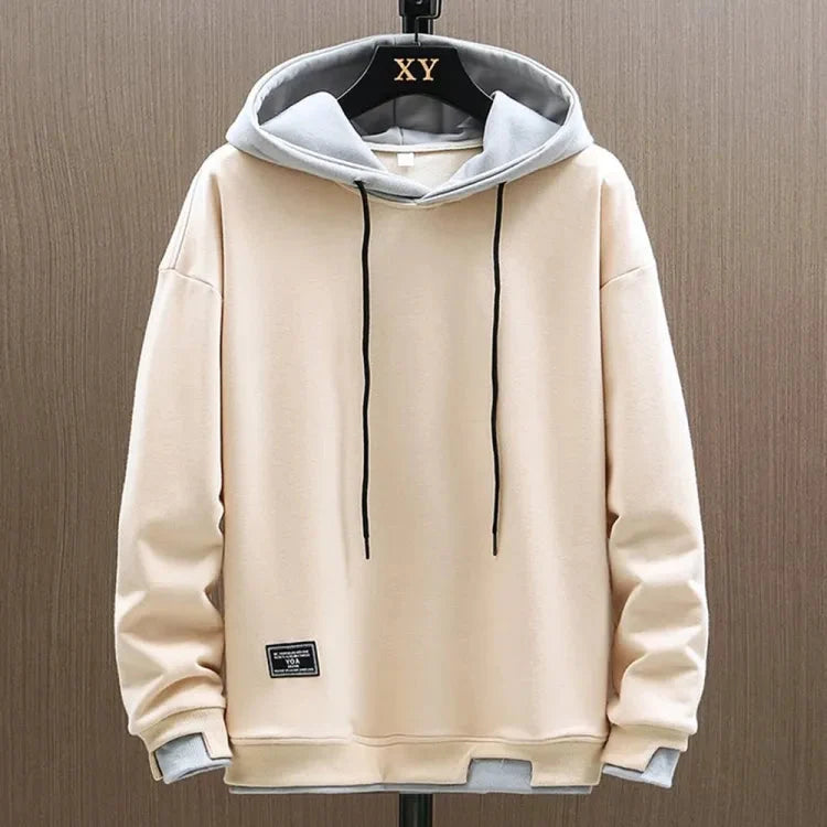 Sweat à capuche homme classique et confortable à poches – Lucas – Beige