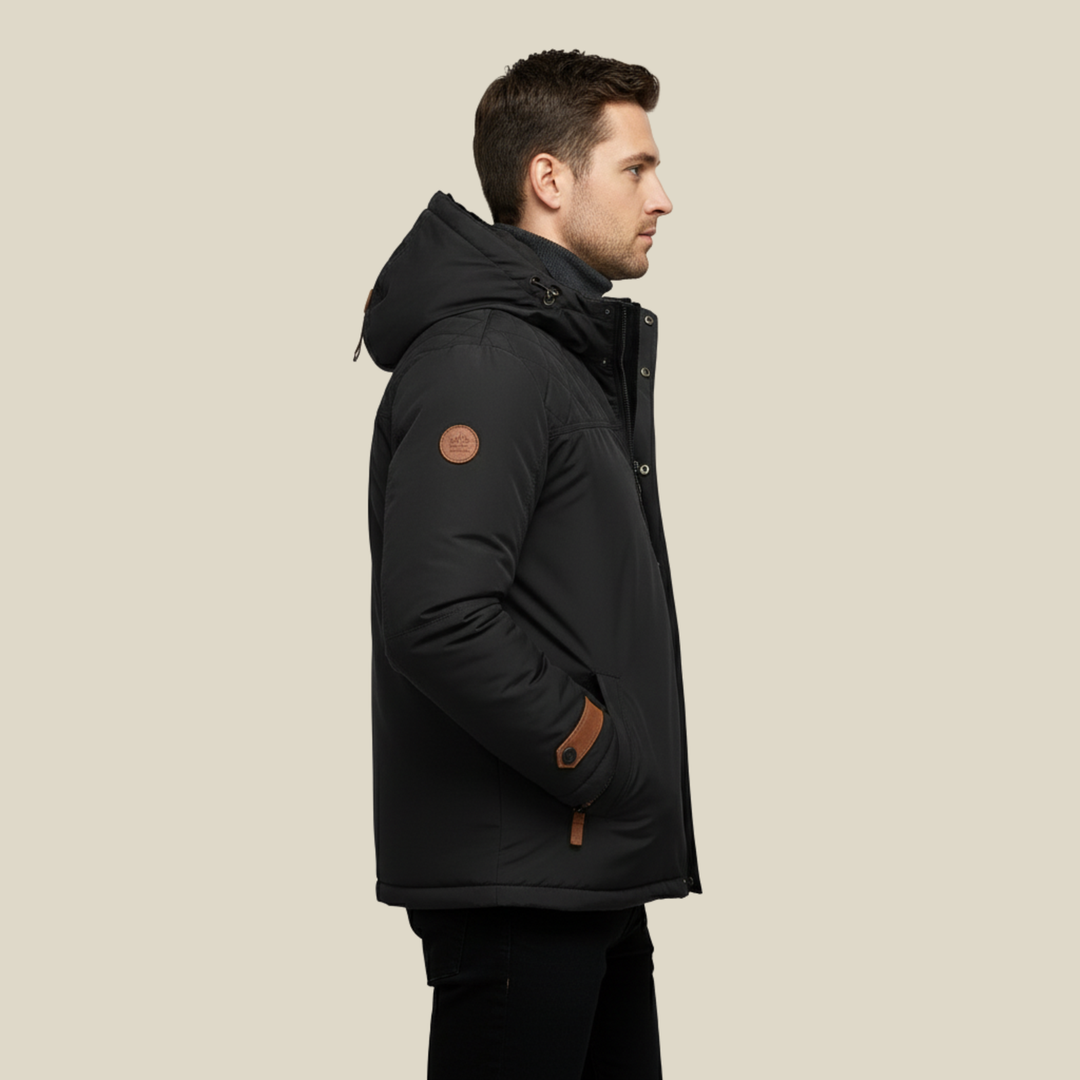 Manteau d'hiver homme robuste et imperméable à capuche amovible – Tobias – vue 2