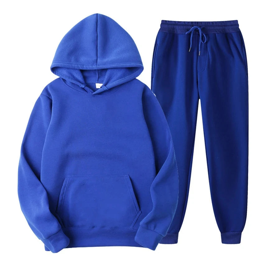 Ensemble jogging homme sweat à capuche et pantalon assorti – Antoine - Bleu