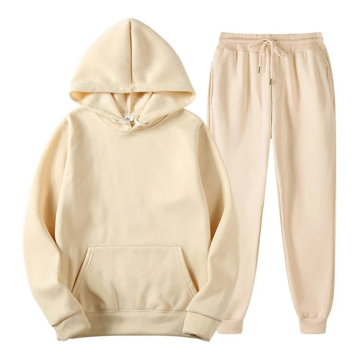 Ensemble jogging homme sweat à capuche et pantalon assorti – Antoine - Beige