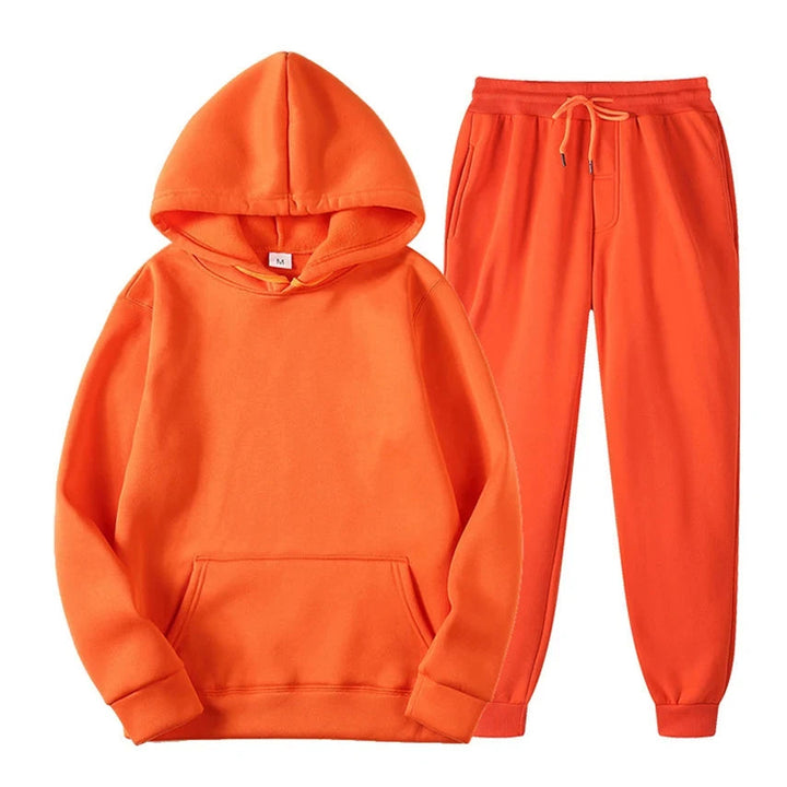 Ensemble jogging homme sweat à capuche et pantalon assorti – Antoine - Orange