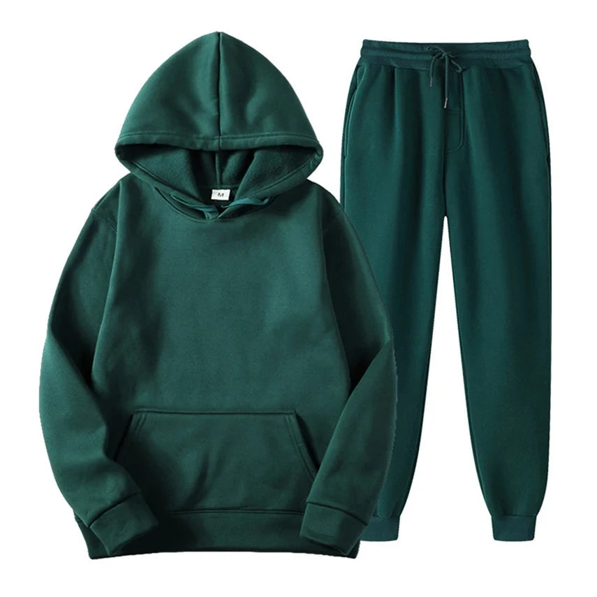 Ensemble jogging homme sweat à capuche et pantalon assorti – Antoine - Vert