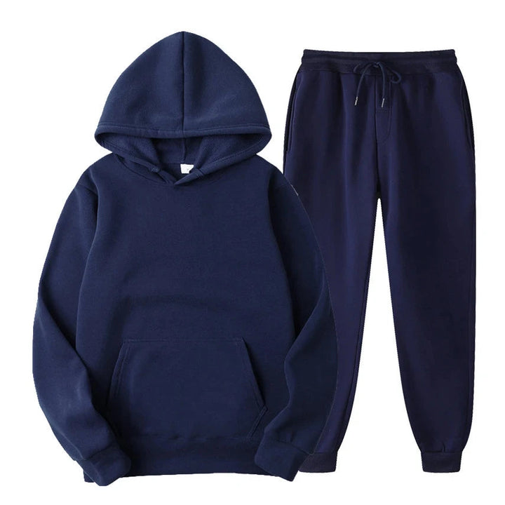 Ensemble jogging homme sweat à capuche et pantalon assorti – Antoine - Bleu marine