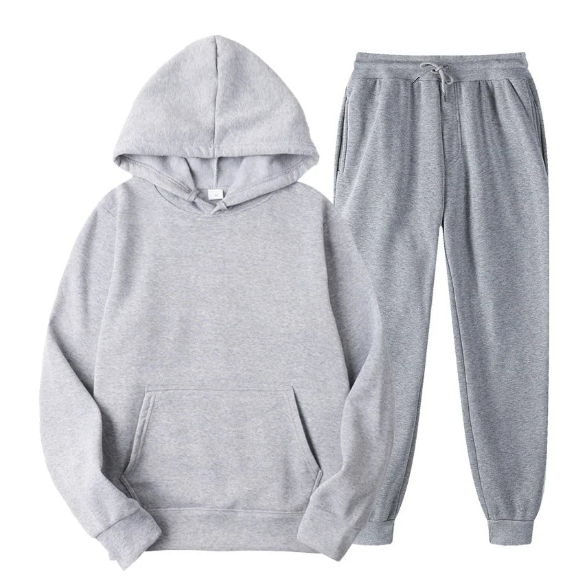 Ensemble jogging homme sweat à capuche et pantalon assorti – Antoine - Gris