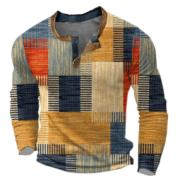Pull homme texturé intemporel au look rétro coloré – Enrico – Orange