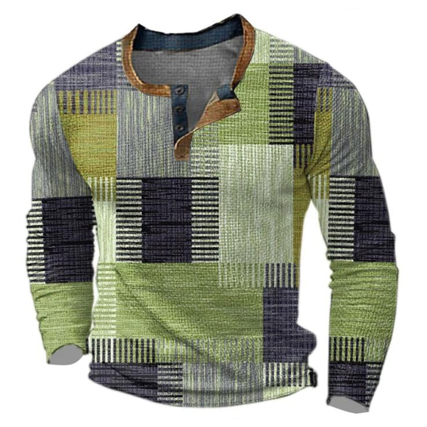 Pull homme texturé intemporel au look rétro coloré – Enrico – Vert