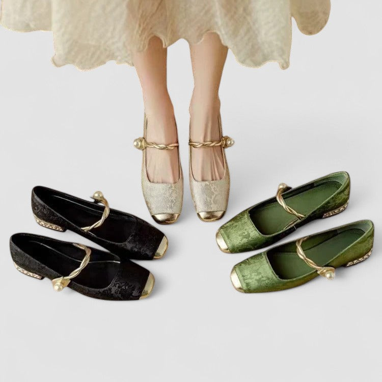 Babies femme orthopédiques à talon bas et accents brillants – Chrystahh – vue 5