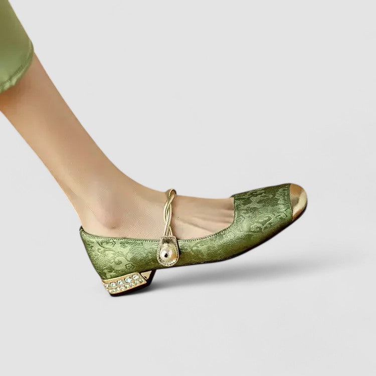 Babies femme orthopédiques à talon bas et accents brillants – Chrystahh – vue 4