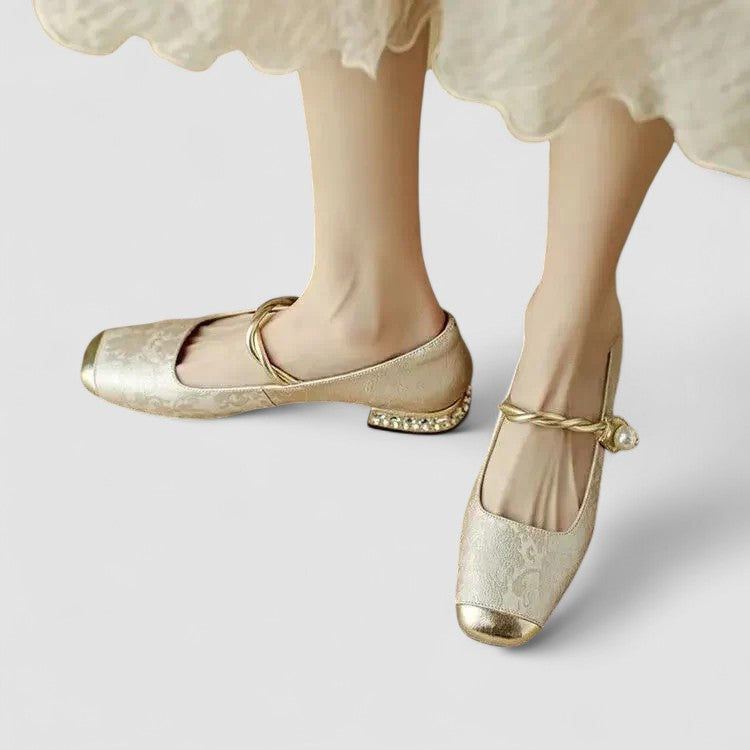 Babies femme orthopédiques à talon bas et accents brillants – Chrystahh – vue 10