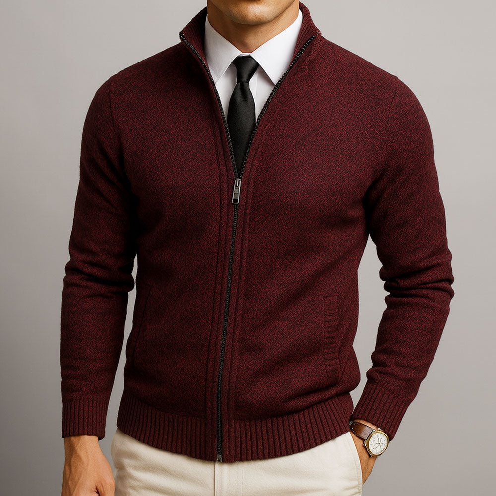 Gilet homme en laine mérinos à coupe structurée – Merino – Rouge