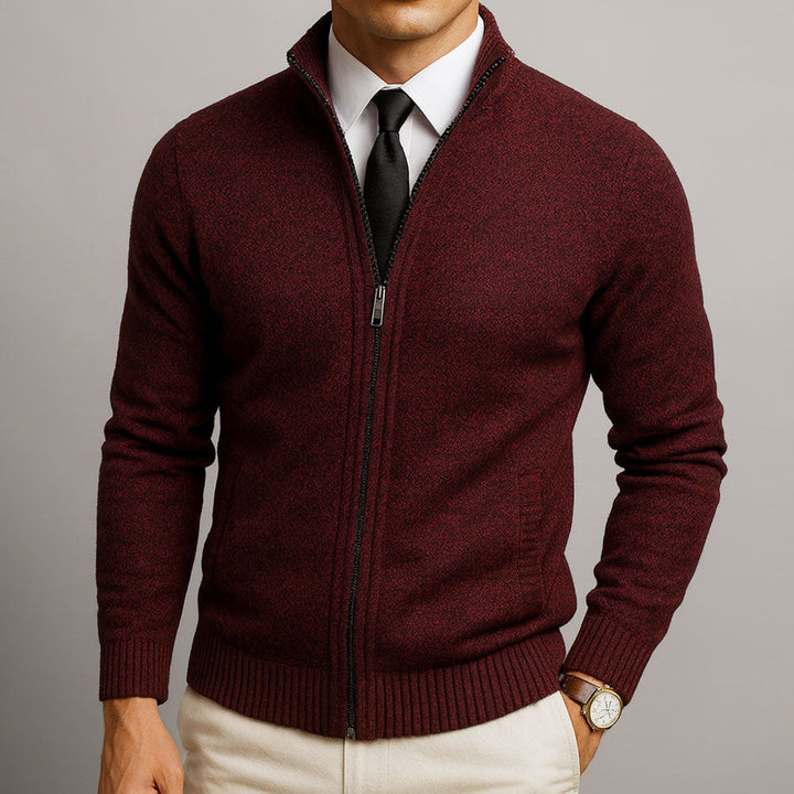 Gilet homme en laine mérinos à coupe structurée – Merino – Rouge