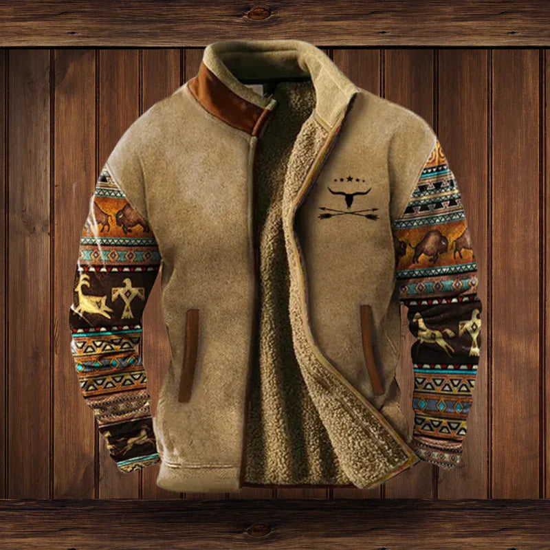 Gilet homme zippé en teddy chaud à l'allure vintage – Teddy – Marron