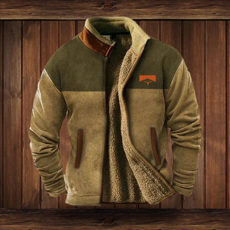 Gilet homme zippé en teddy chaud à l'allure vintage – Teddy – Marron clair