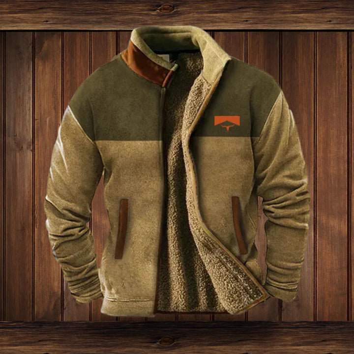 Gilet homme zippé en teddy chaud à l'allure vintage – Teddy – Marron clair