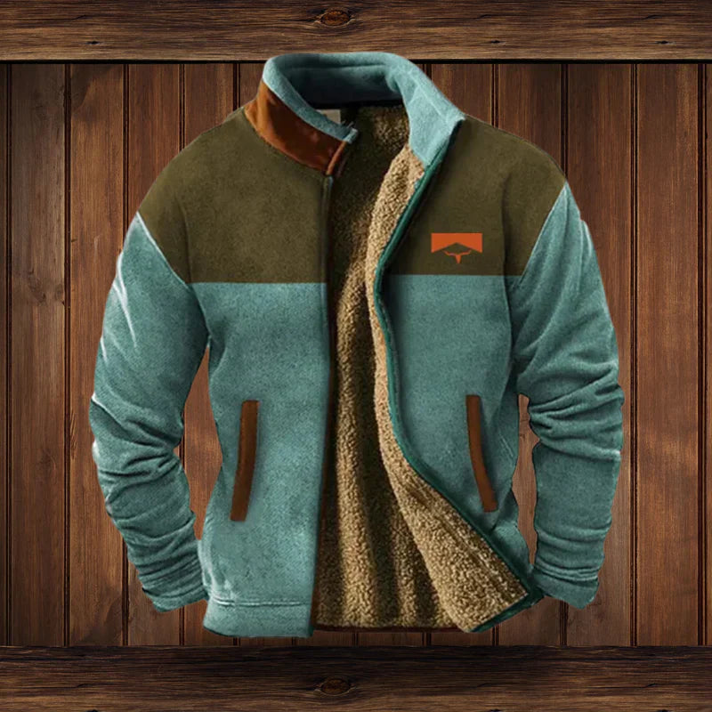 Gilet homme zippé en teddy chaud à l'allure vintage – Teddy – Bleu clair