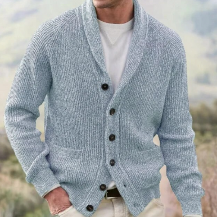 Cardigan homme en laine col V intemporel – Arthur – vue 4