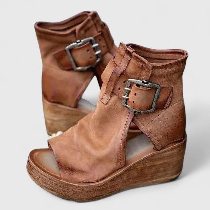 Bottines robustes femme à semelle adhérente – Greta – Marron