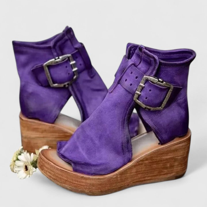 Bottines robustes femme à semelle adhérente – Greta – Violet