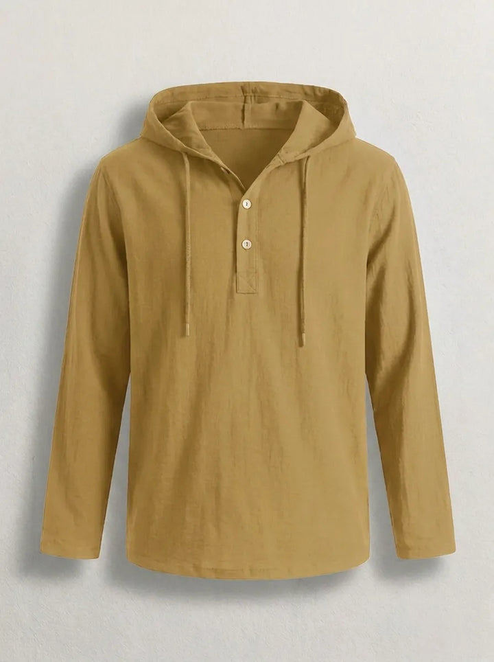 Sweat à capuche homme luxe en coton fin léger – Fabio – Sable