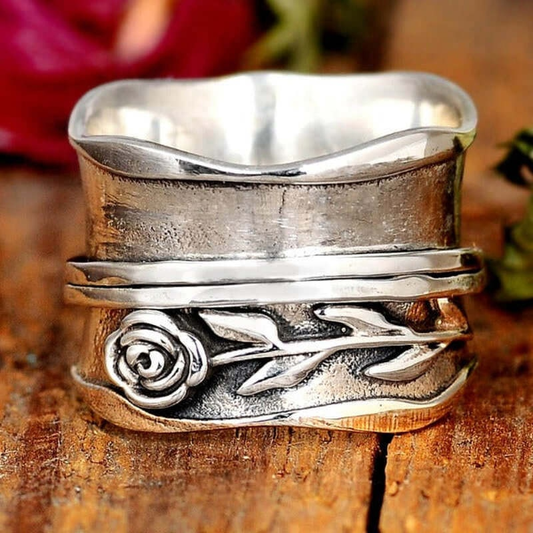 Bague Florale Vintage en Argent