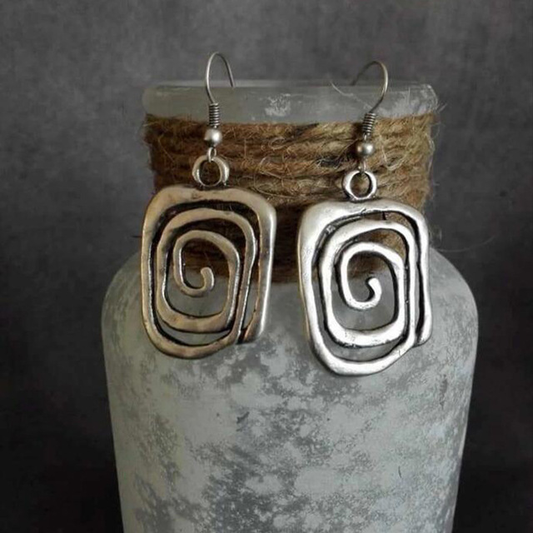 Boucles d'oreilles en argent spirales vintage