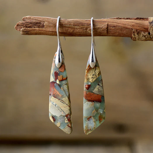 Boucles d'oreilles uniques en pierre naturelle