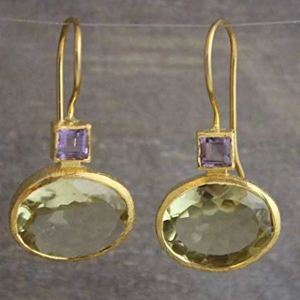 Boucles d'oreilles vintage vert-or